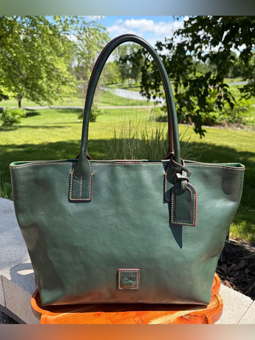 Dooney & Bourke Kristen Red Florentine Leather Tote Like New - Picture 17 of 17